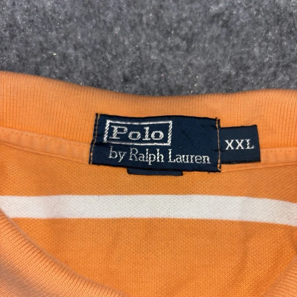 Polo Ralph Lauren Shirt Mens‎ Polo Xxl Short Sleeve Orange Classic Fit Striped